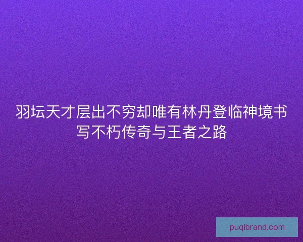 羽坛天才层出不穷却唯有林丹登临神境书写不朽传奇与王者之路