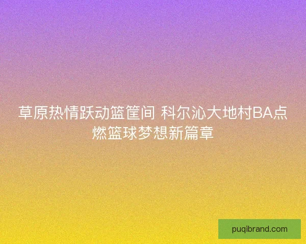 草原热情跃动篮筐间 科尔沁大地村BA点燃篮球梦想新篇章